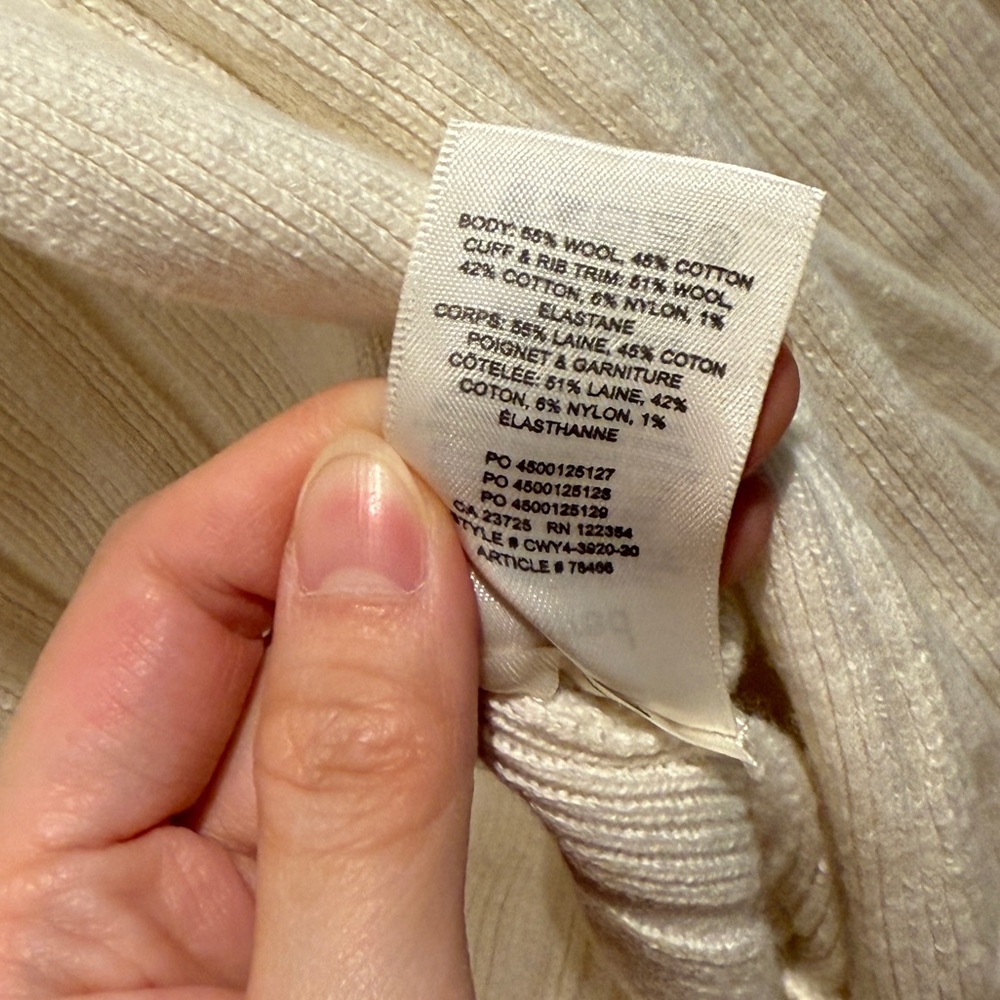 Wilfred Cream Ribbed Button-Up Cardigan - Picture 5 of 5
